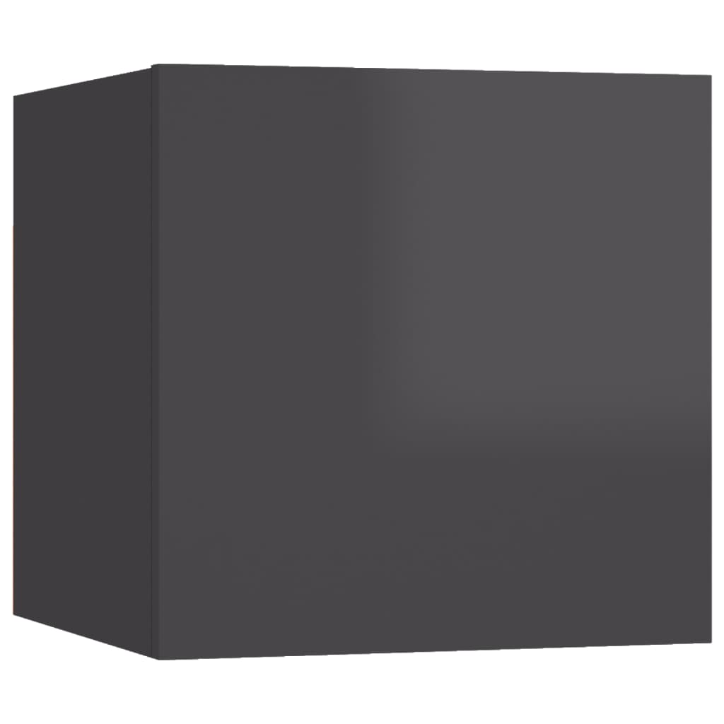 8-tlg. TV-Schrank-Set Hochglanz-Grau Holzwerkstoff