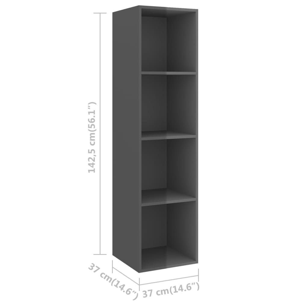 5-tlg. TV-Schrank-Set Hochglanz-Grau Holzwerkstoff