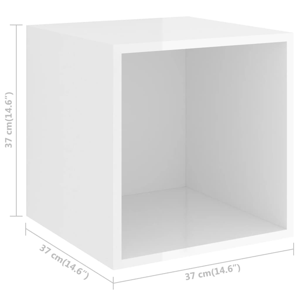 4-tlg. TV-Schrank-Set Hochglanz-Weiß Holzwerkstoff