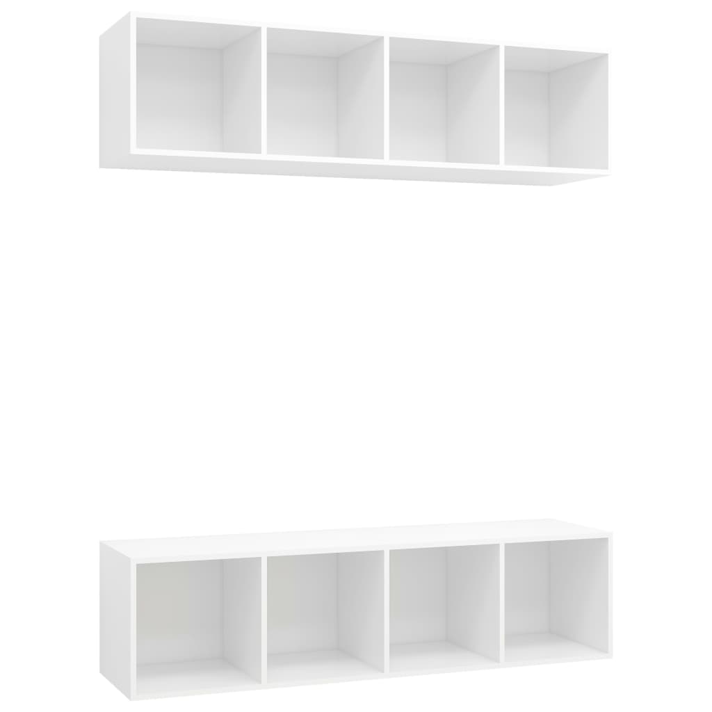 TV-Wandschränke 2 Stk. Weiß Holzwerkstoff