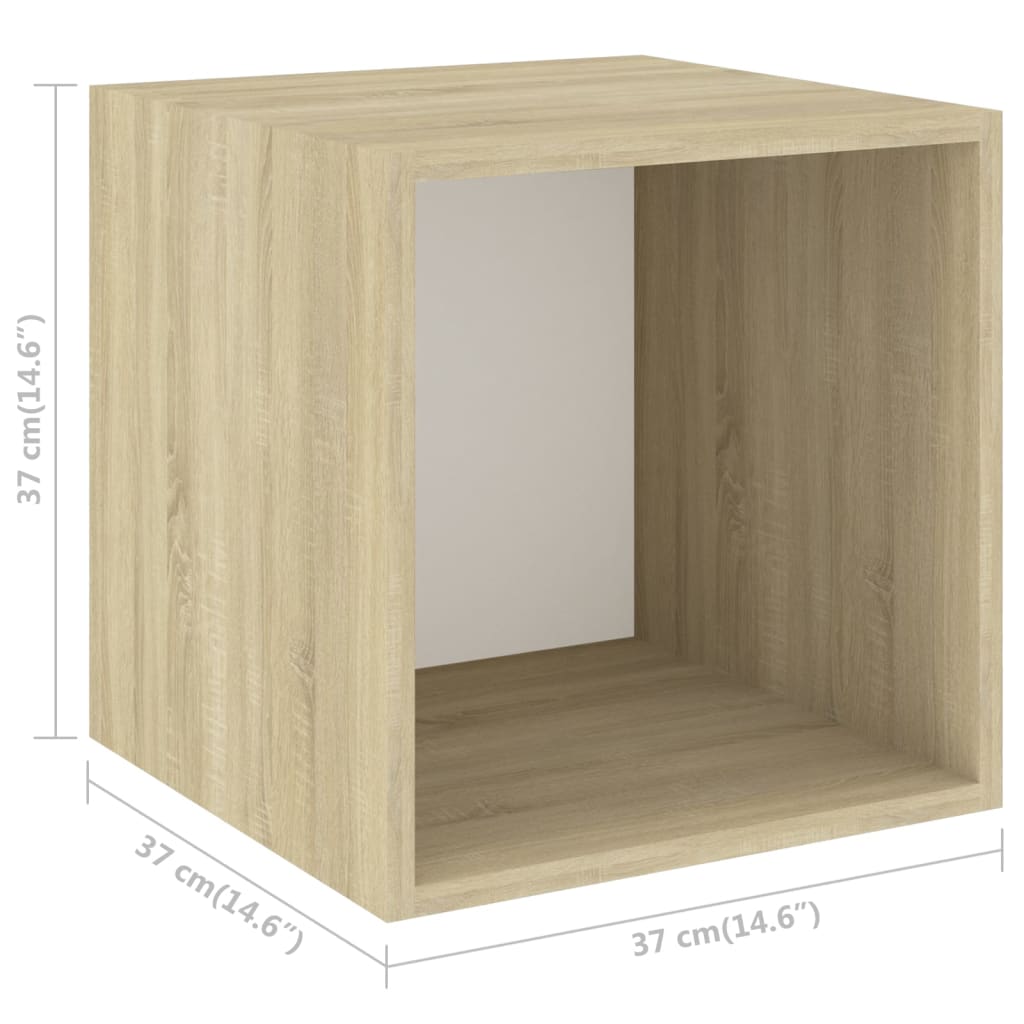 3-tlg. TV-Schrank-Set Weiß Sonoma-Eiche Holzwerkstoff