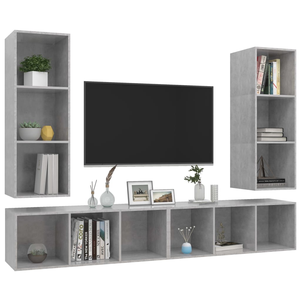 | Wand TV Schrank | Wandmontiert 4 pcs 37 x 37 x 107,5 cm