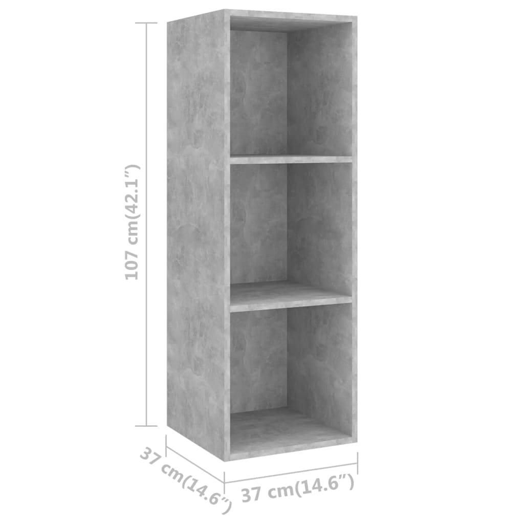 | Wand TV Schrank | Wandmontiert 4 pcs 37 x 37 x 107,5 cm
