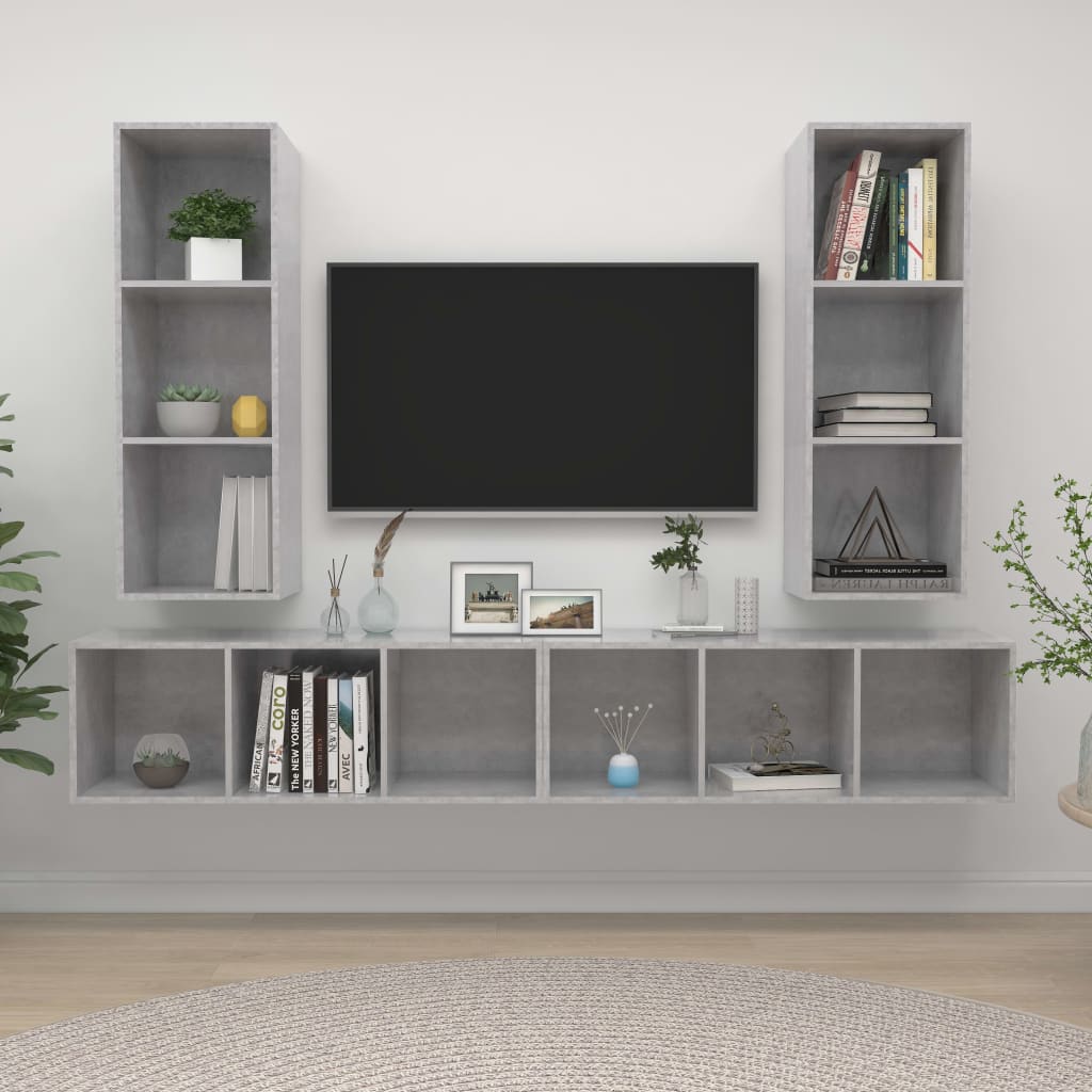 | Wand TV Schrank | Wandmontiert 4 pcs 37 x 37 x 107,5 cm
