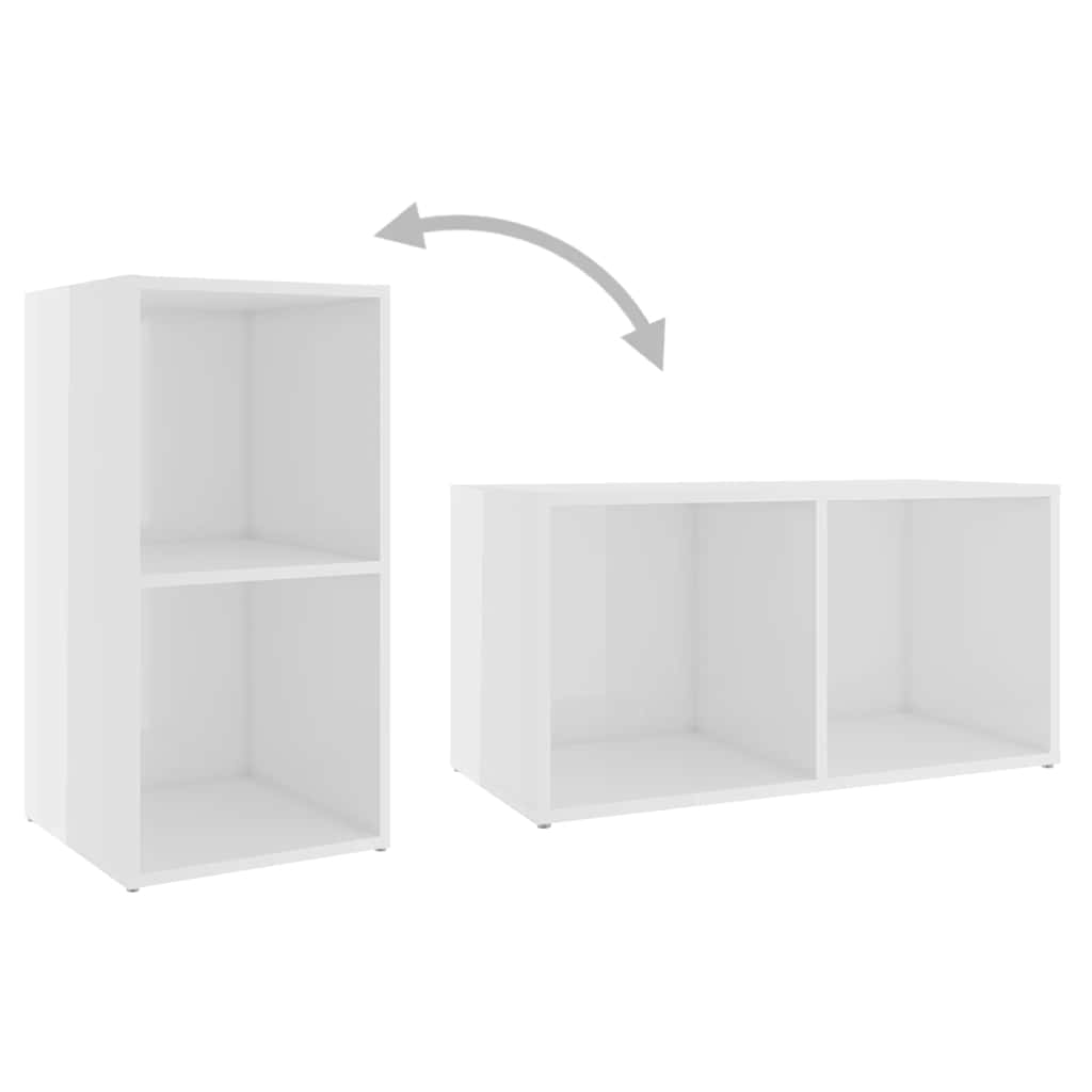 6-tlg. TV-Schrank-Set Hochglanz-Weiß Holzwerkstoff