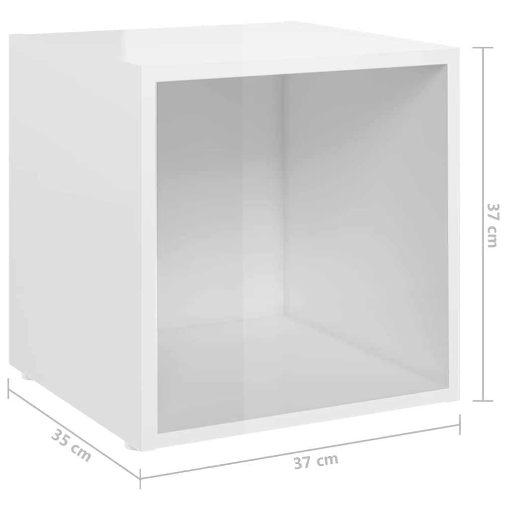 6-tlg. TV-Schrank-Set Hochglanz-Weiß Holzwerkstoff