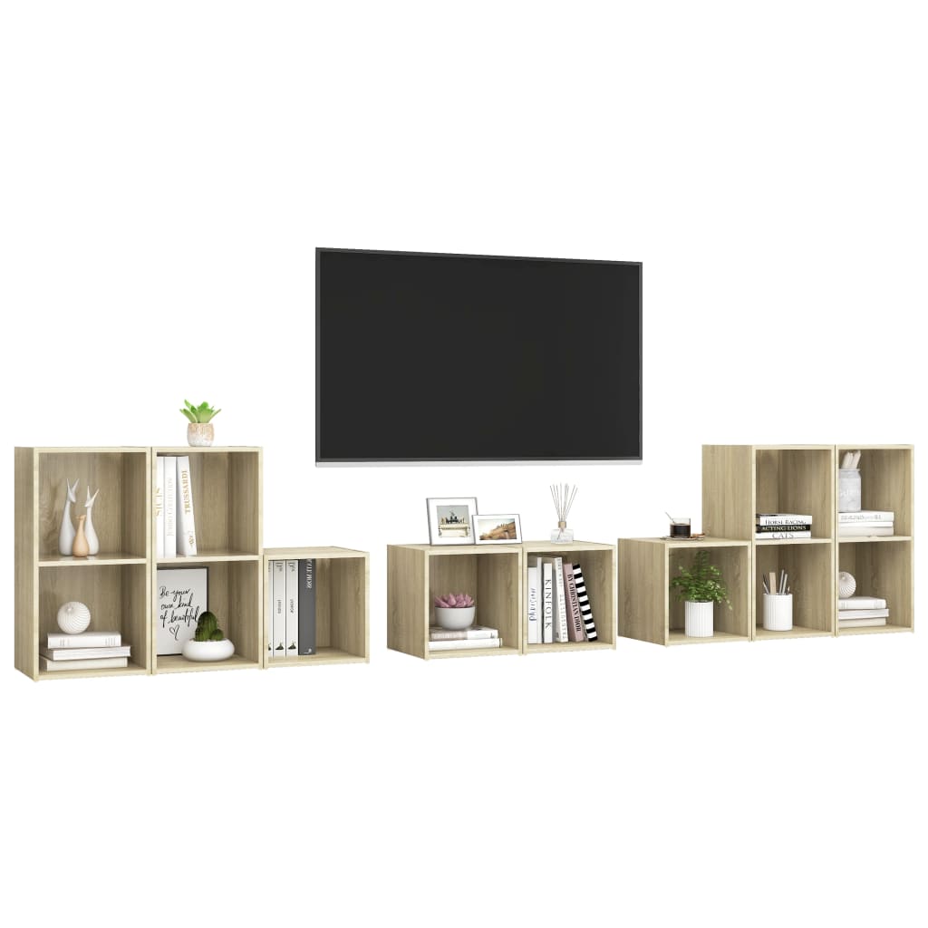 8-tlg. TV-Schrank-Set Sonoma-Eiche Holzwerkstoff