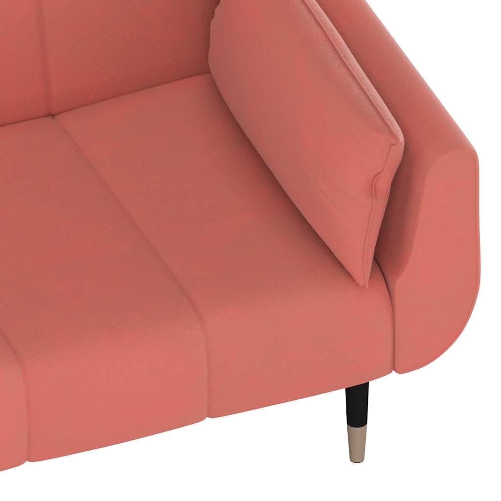 Schlafsofa 2-Sitzer mit 2 Kissen Rosa Samt