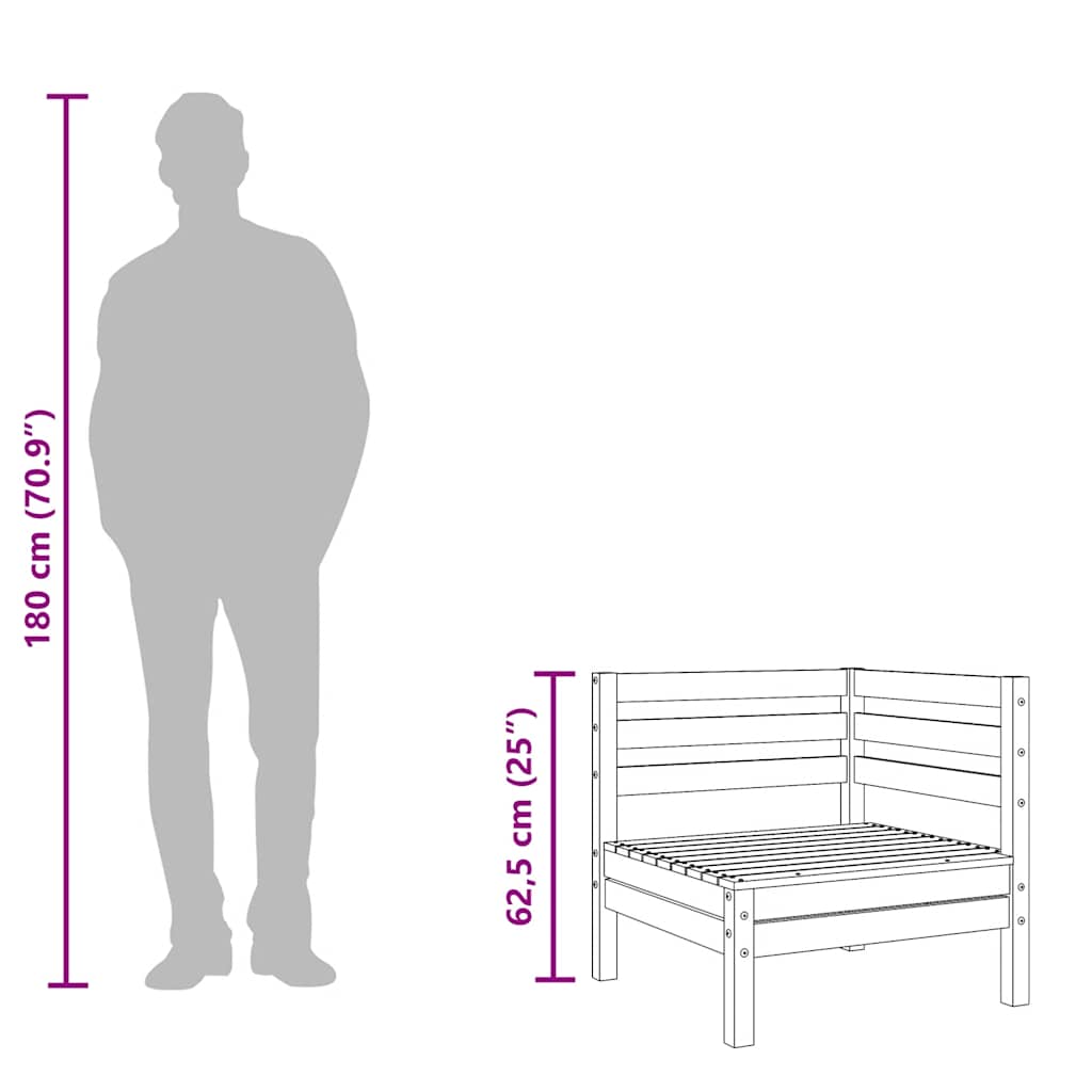 Garten-Ecksofas 2 Stk. Honigbraun Massivholz Kiefer