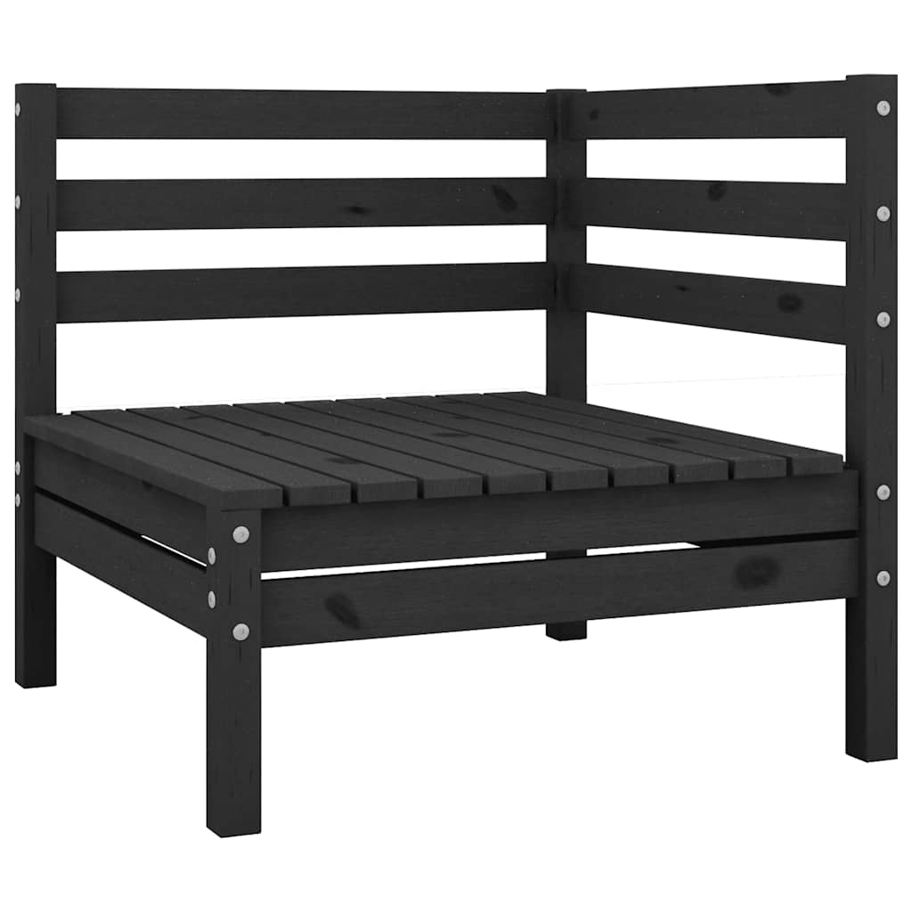 Garten-Ecksofas 2 Stk. Schwarz Massivholz Kiefer