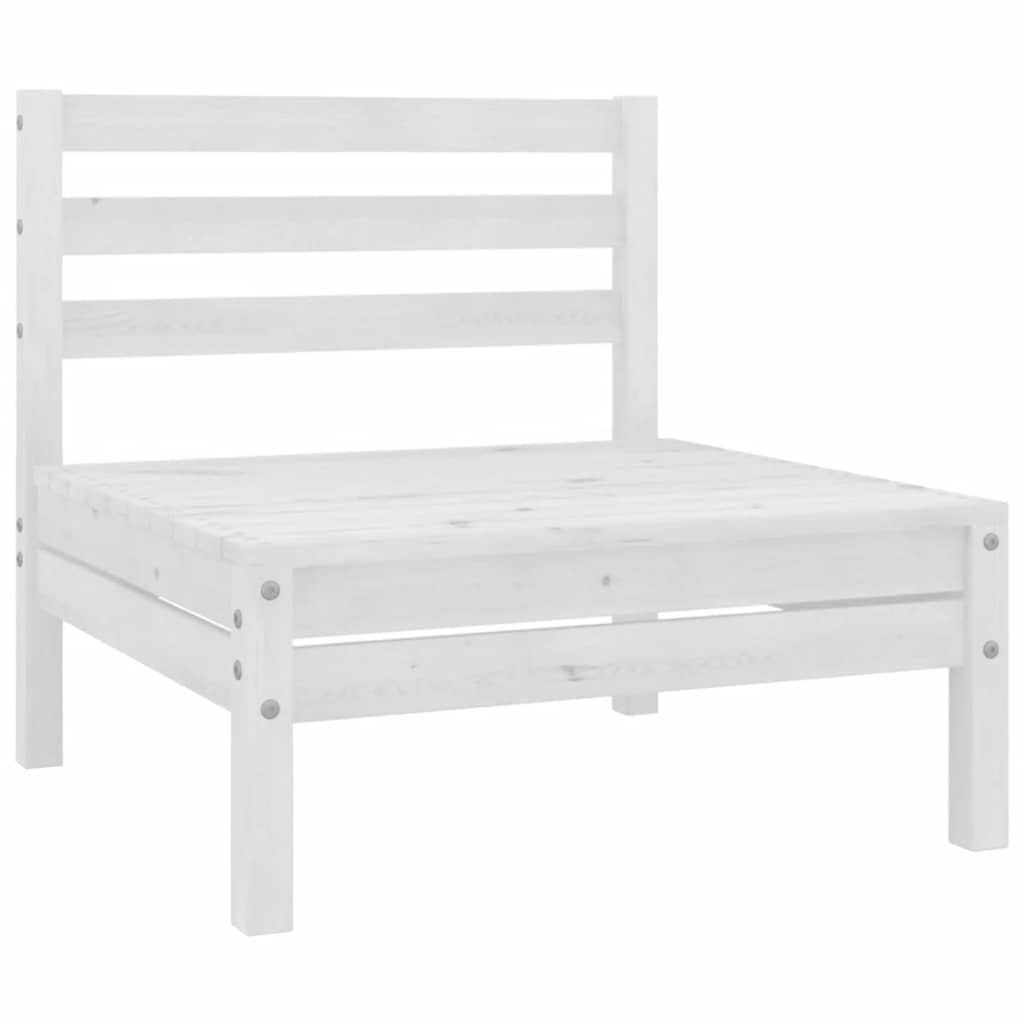 Garten-Mittelsofas 4 Stk. Weiß Kiefer Massivholz