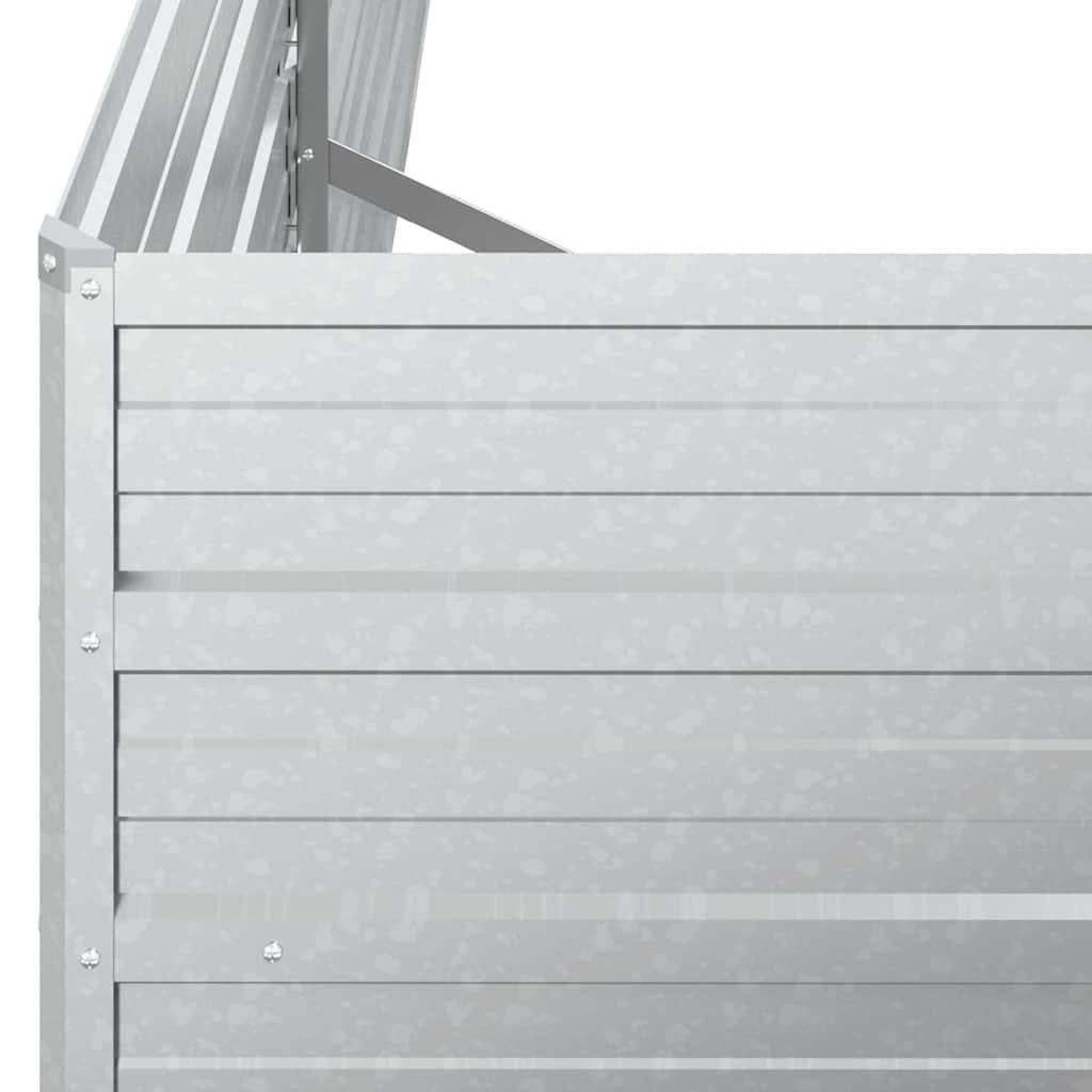 Garten-Hochbeet 400x80x77 cm Verzinkter Stahl Silber