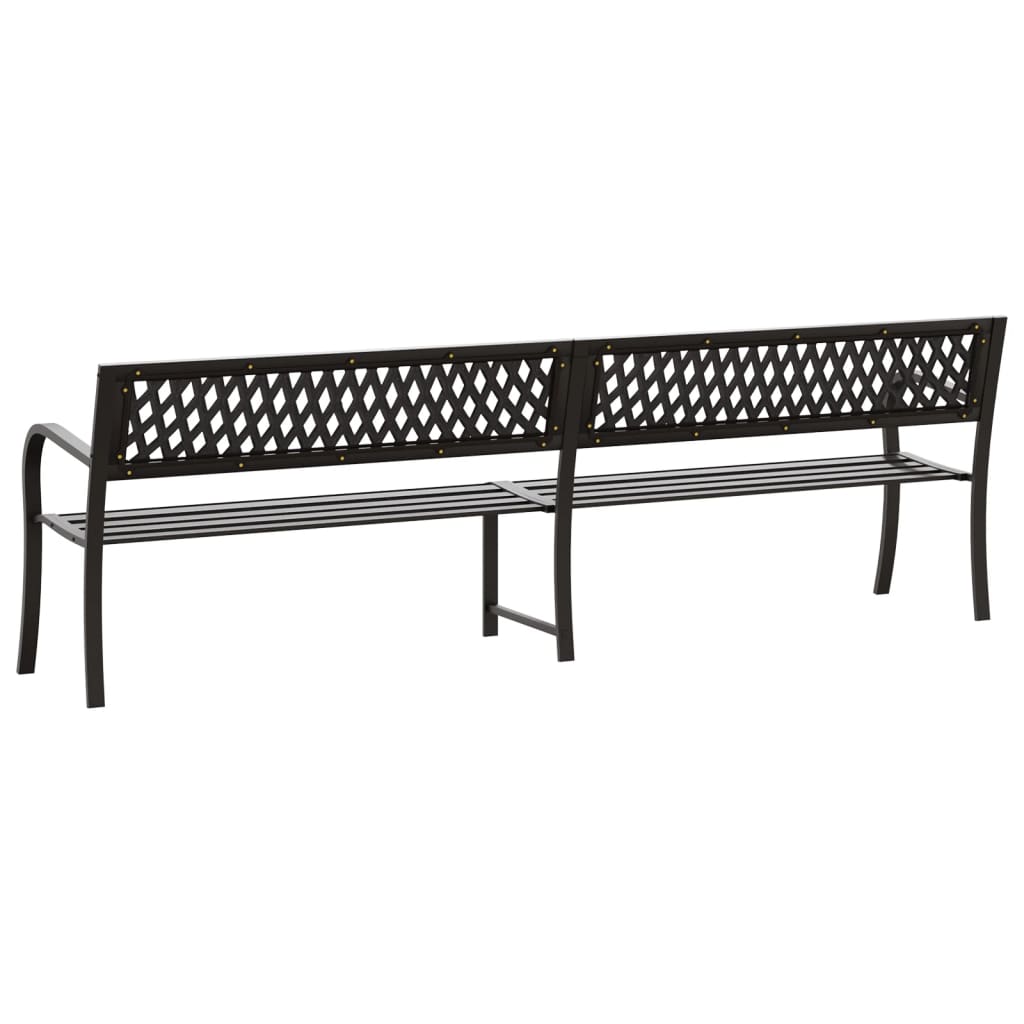 Doppel-Gartenbank 246 cm Schwarz Stahl
