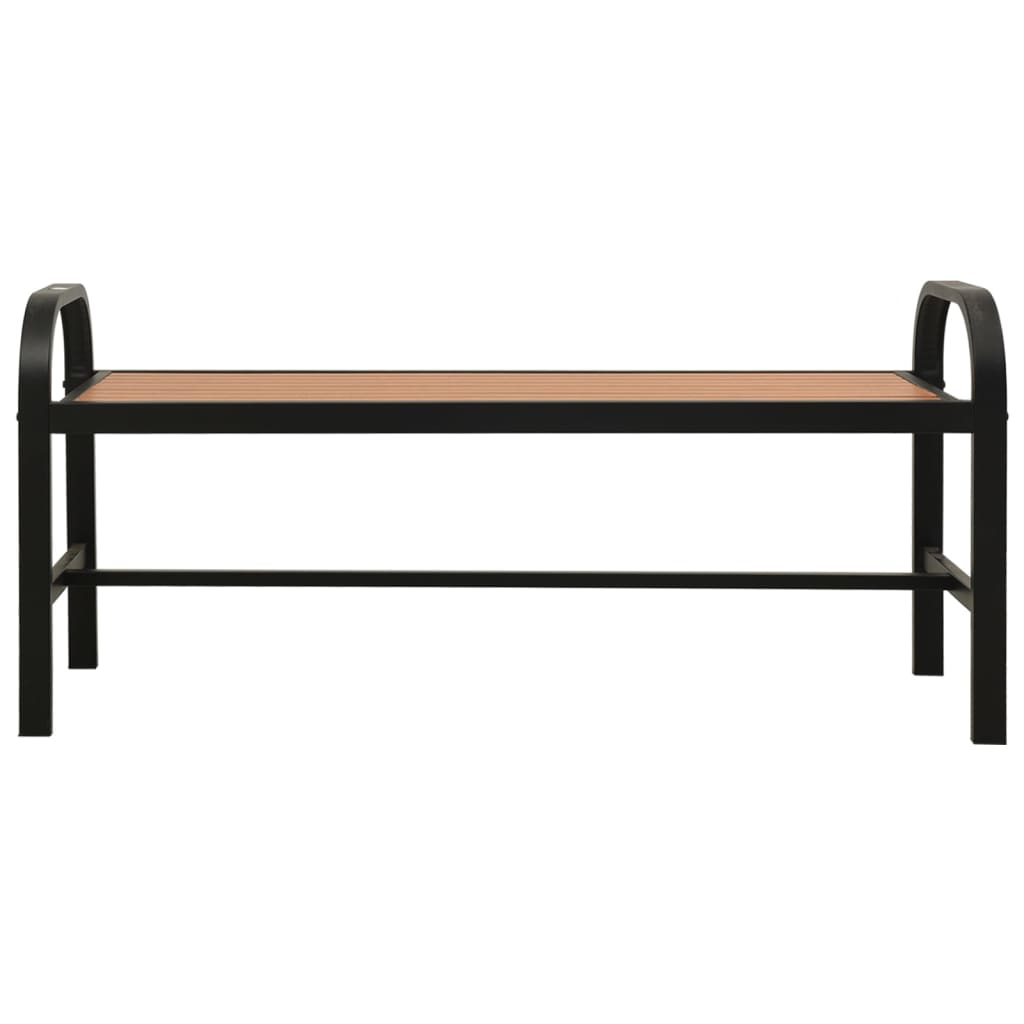 Gartenbank 124,5 cm Stahl und WPC Braun und Schwarz