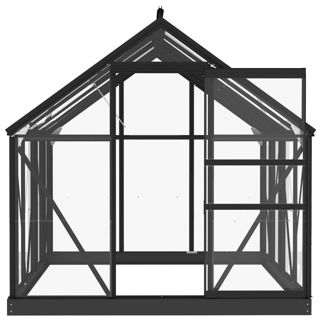 Glas Gewächshaus Anthrazit 155x200,5x191 cm Aluminium