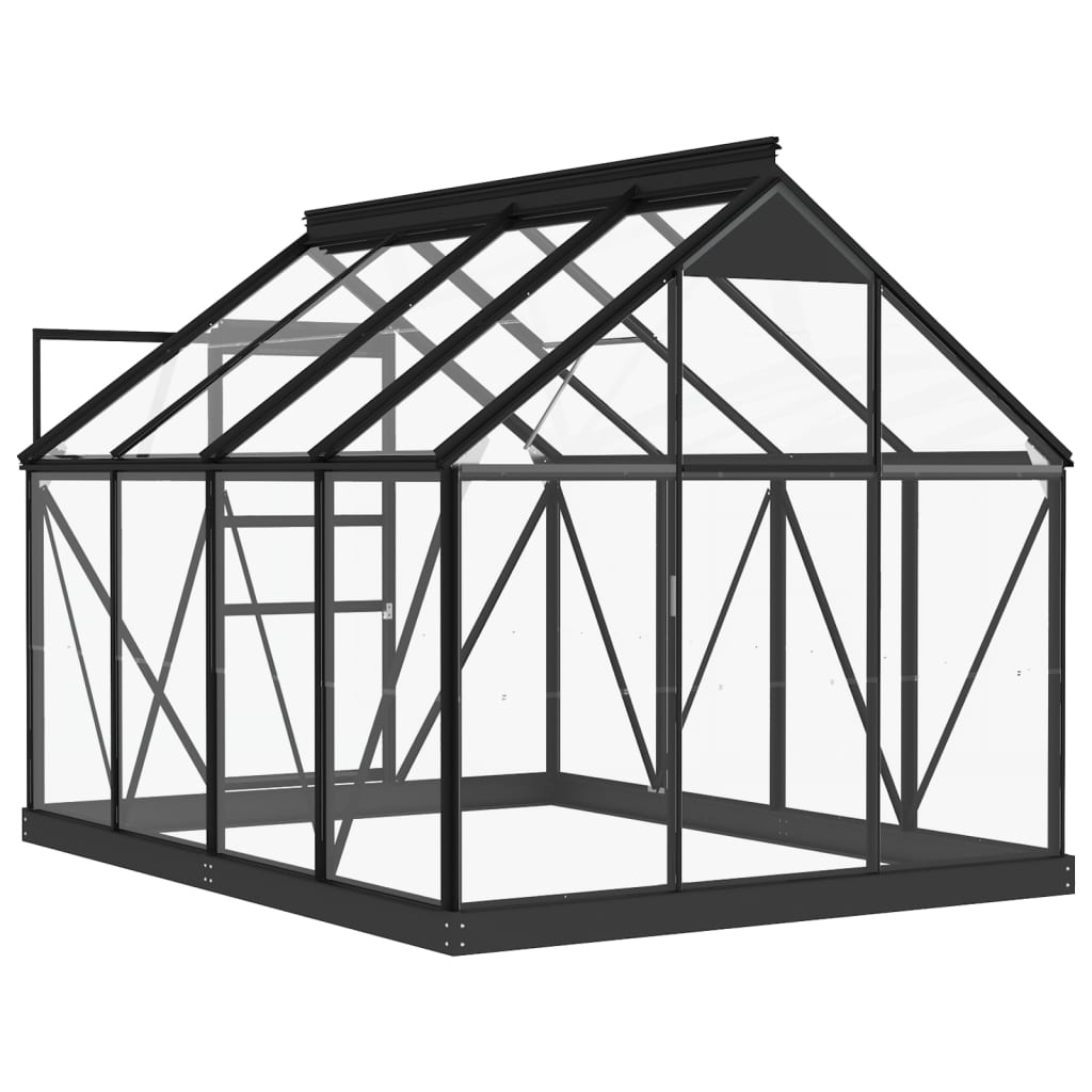 Glas Gewächshaus Anthrazit 155x200,5x191 cm Aluminium