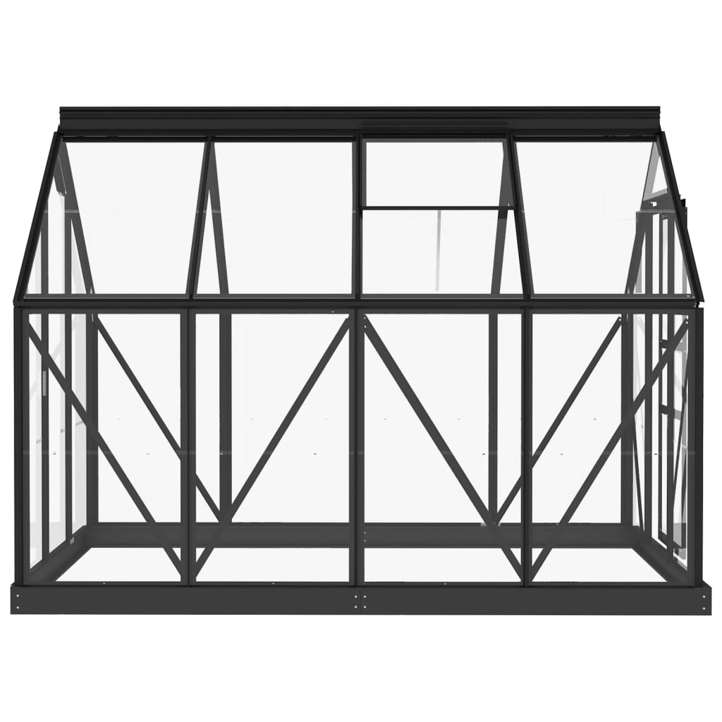 Glas Gewächshaus Anthrazit 155x200,5x191 cm Aluminium