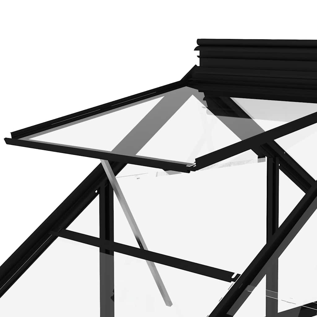 Glas Gewächshaus Anthrazit 155x298x191 cm Aluminium