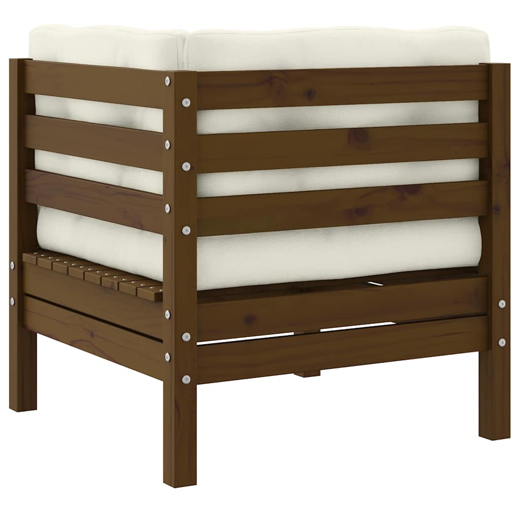 Garten-Ecksofa mit Kissen Honigbraun Massivholz Kiefer