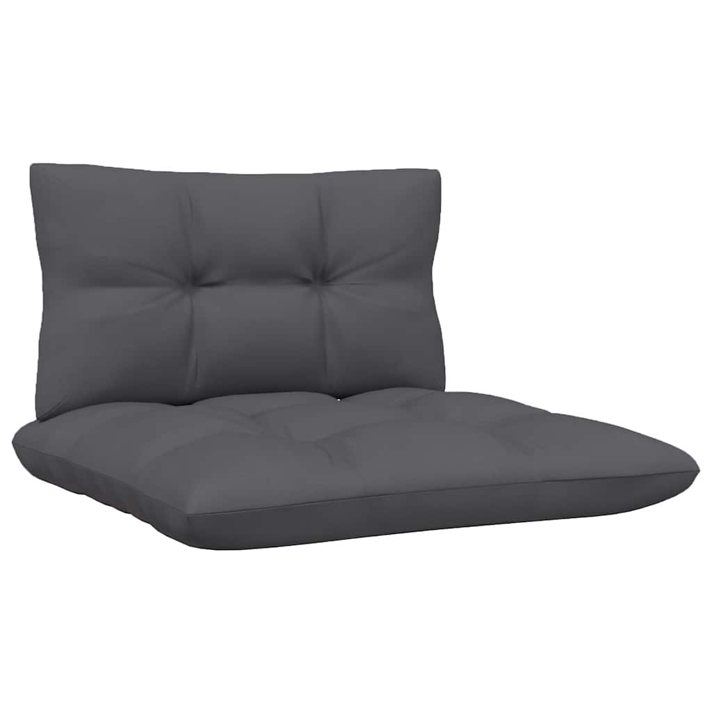 3-tlg. Garten-Lounge-Set mit Kissen Grau Kiefer Massivholz