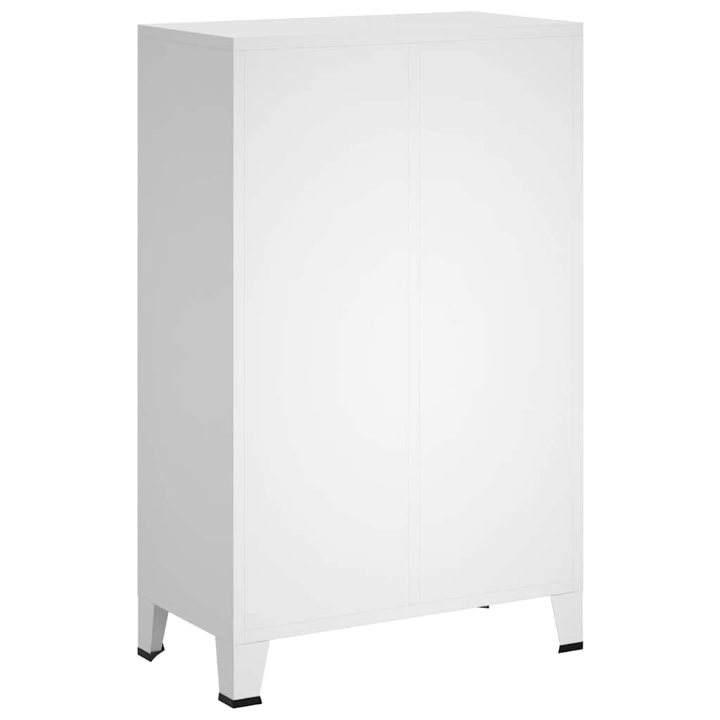 Kleiderschrank Industrie-Stil Weiß 67x35x107 cm Stahl