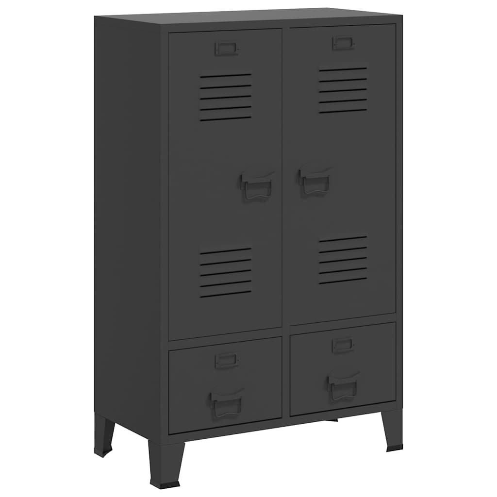 Kleiderschrank Industrie-Stil Anthrazit 67x35x107 cm Stahl