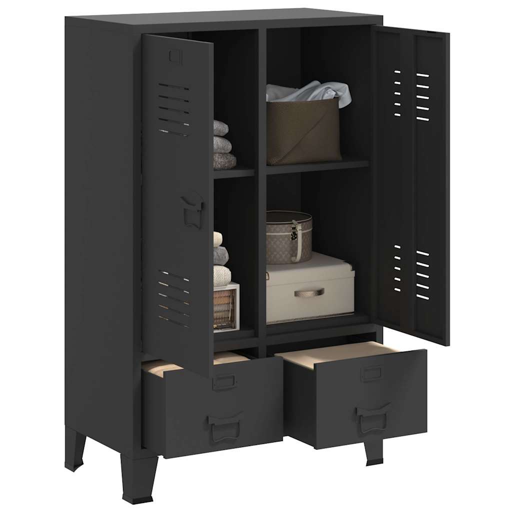Kleiderschrank Industrie-Stil Anthrazit 67x35x107 cm Stahl