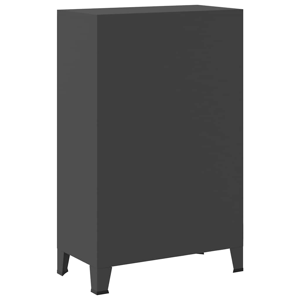 Kleiderschrank Industrie-Stil Anthrazit 67x35x107 cm Stahl