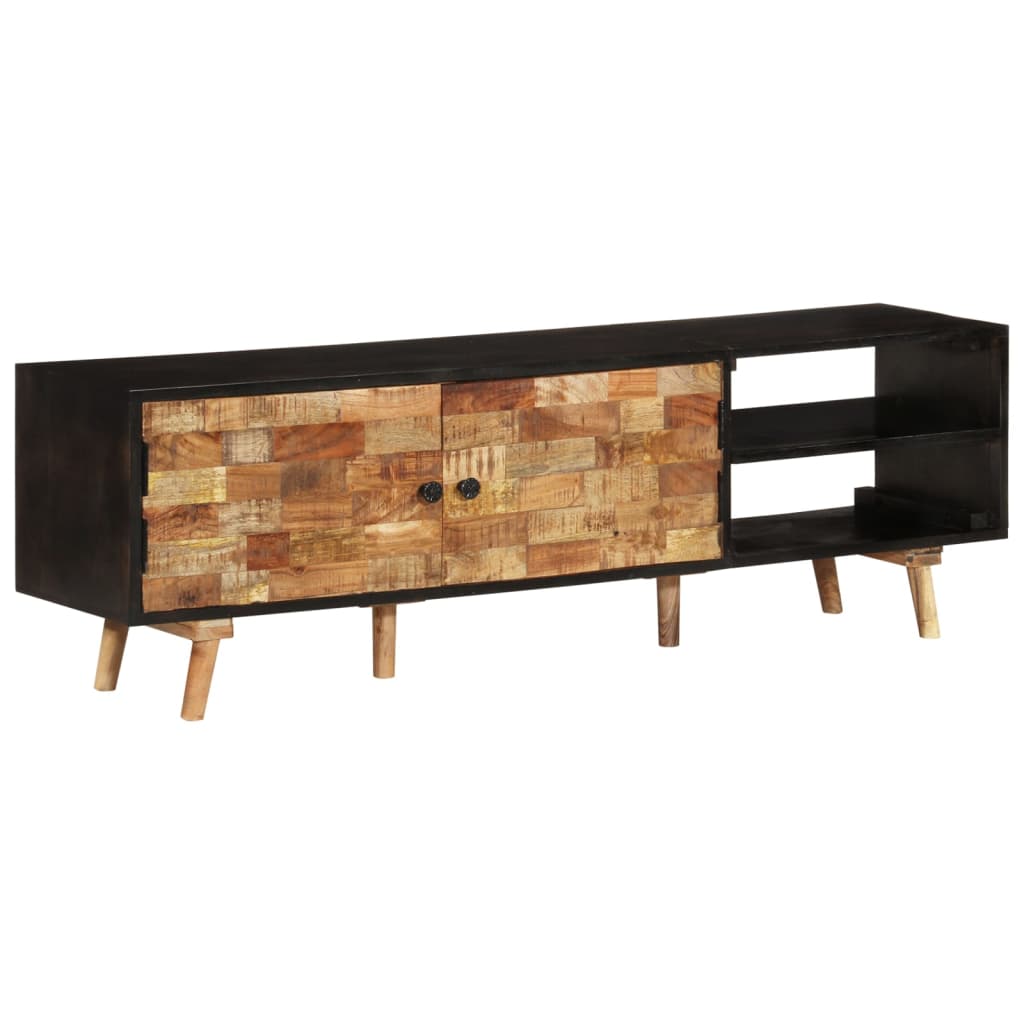 TV-Schrank 140x30x45 cm Rohes Mangoholz und Massivholz Akazie