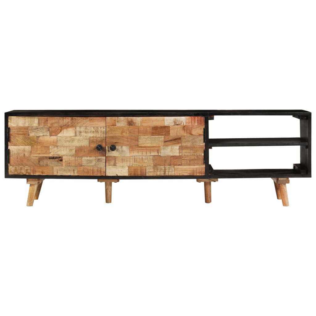 TV-Schrank 140x30x45 cm Rohes Mangoholz und Massivholz Akazie