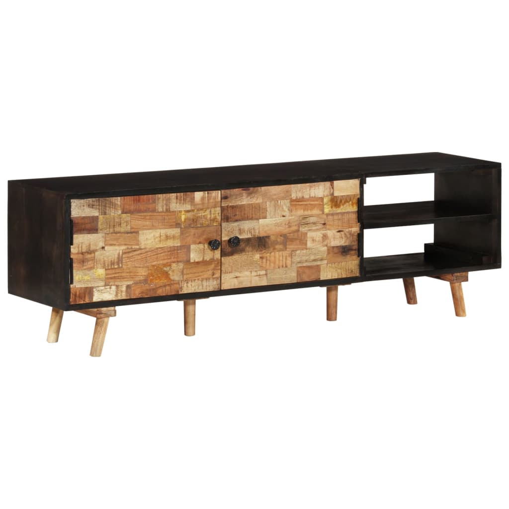 TV-Schrank 140x30x45 cm Rohes Mangoholz und Massivholz Akazie