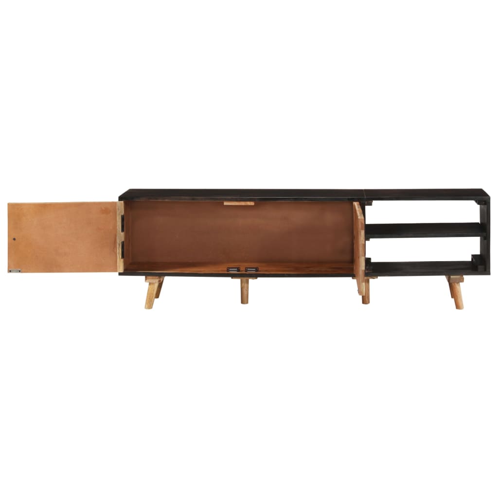 TV-Schrank 140x30x45 cm Rohes Mangoholz und Massivholz Akazie