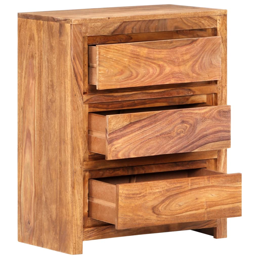 Schubladenschrank 60x33x75 cm Massivholz Akazie