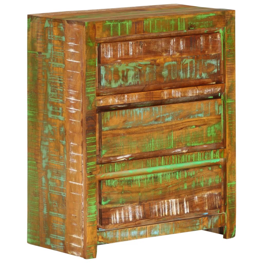 Schubladenschrank Mehrfarbig 60x33x75 cm Altholz Massiv