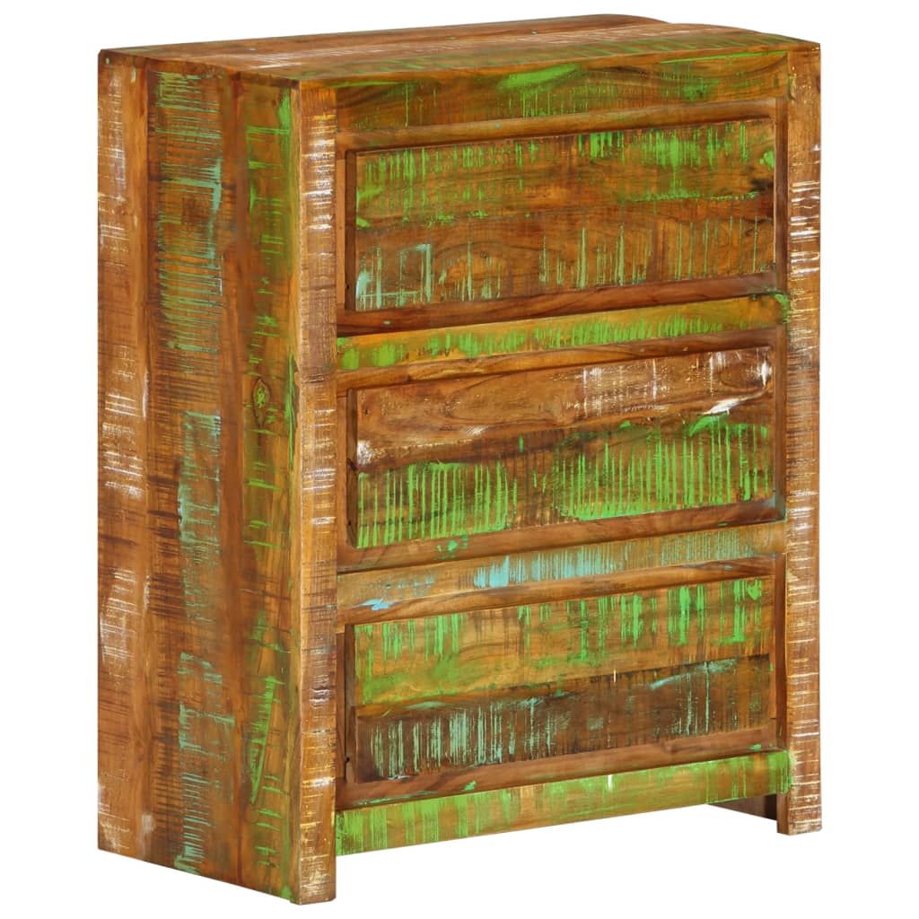 Schubladenschrank Mehrfarbig 60x33x75 cm Altholz Massiv