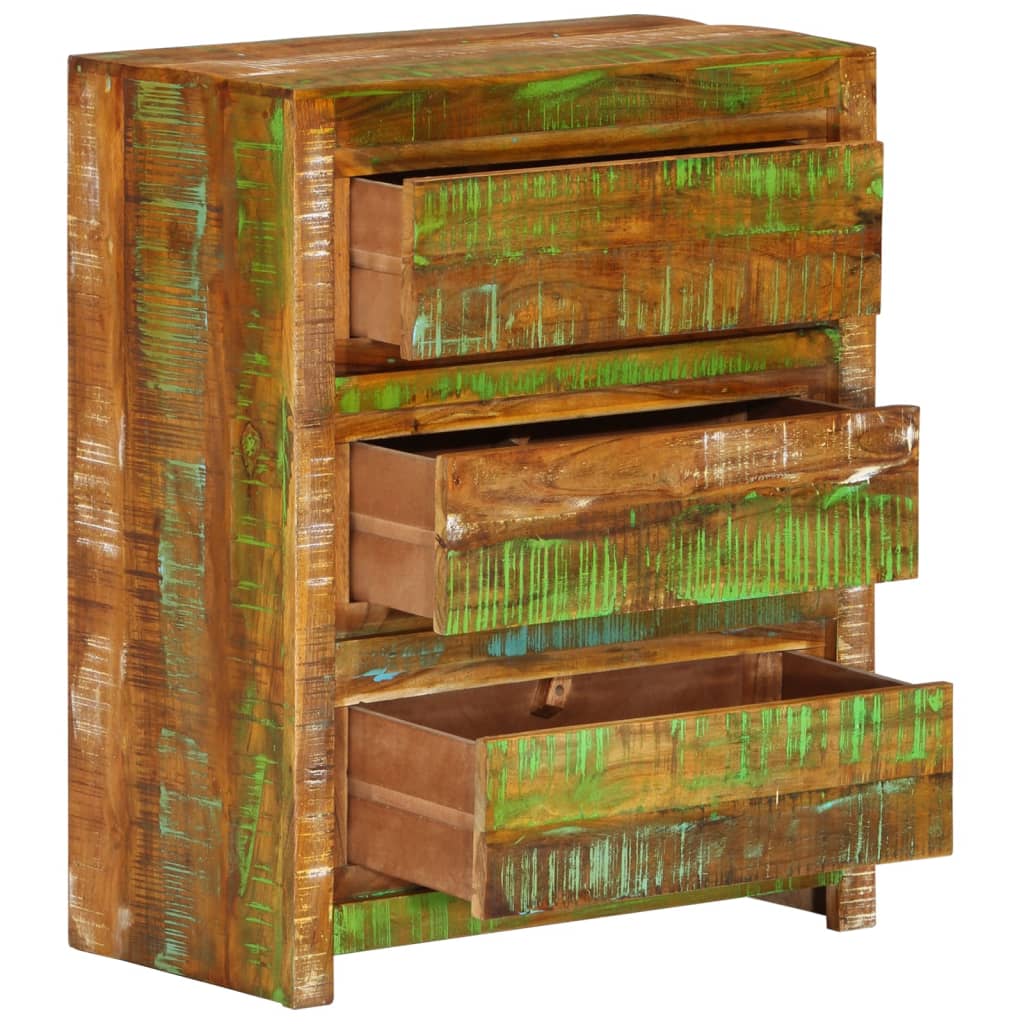 Schubladenschrank Mehrfarbig 60x33x75 cm Altholz Massiv