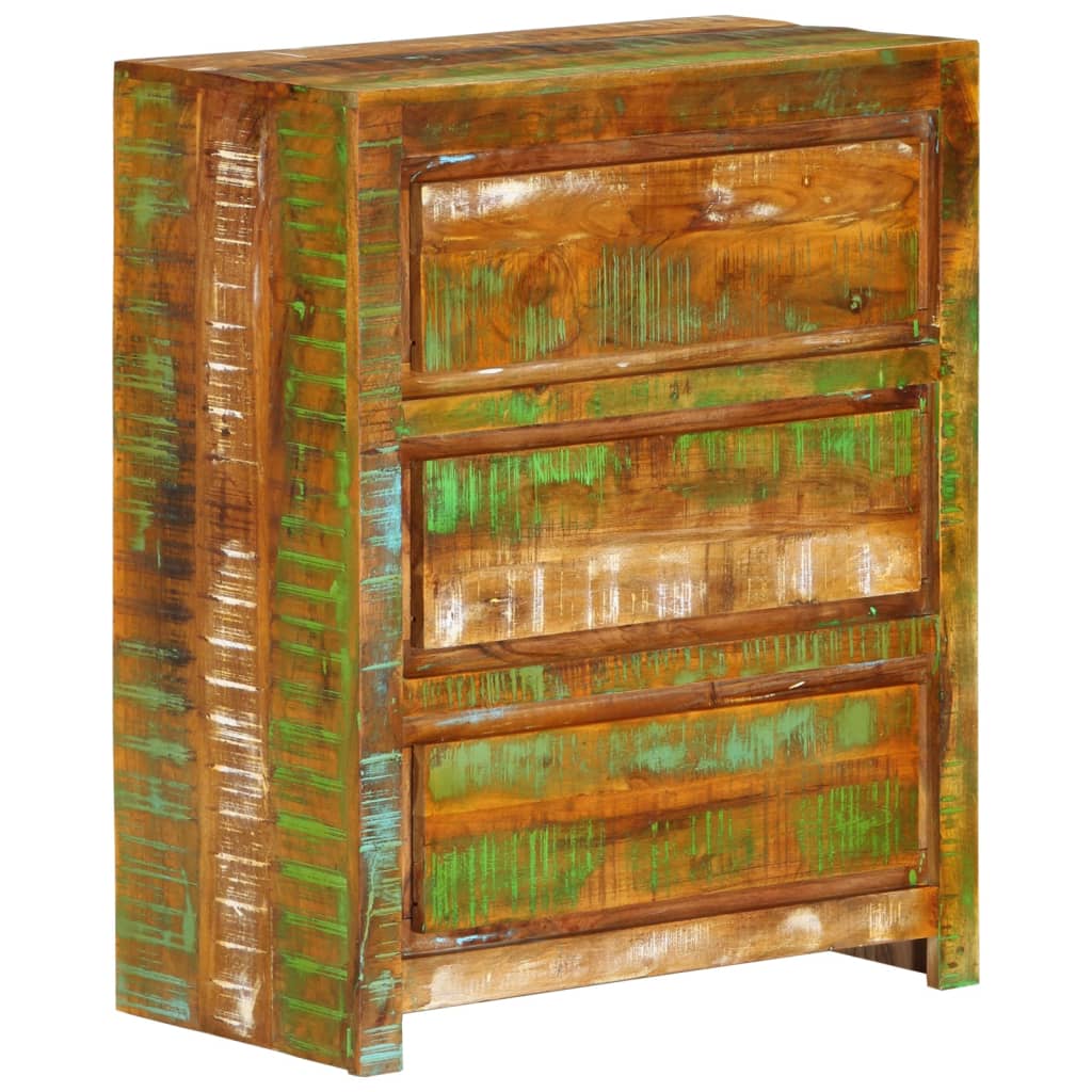 Schubladenschrank Mehrfarbig 60x33x75 cm Altholz Massiv