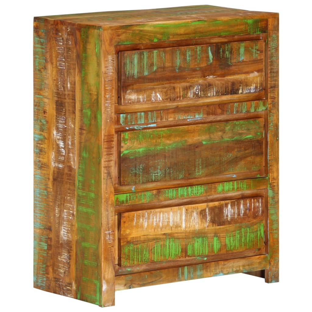 Schubladenschrank Mehrfarbig 60x33x75 cm Altholz Massiv