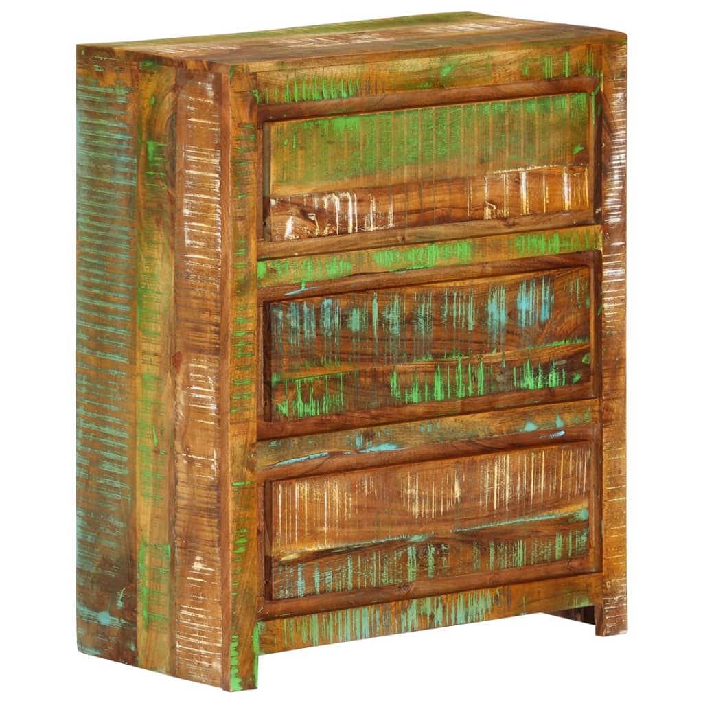 Schubladenschrank Mehrfarbig 60x33x75 cm Altholz Massiv