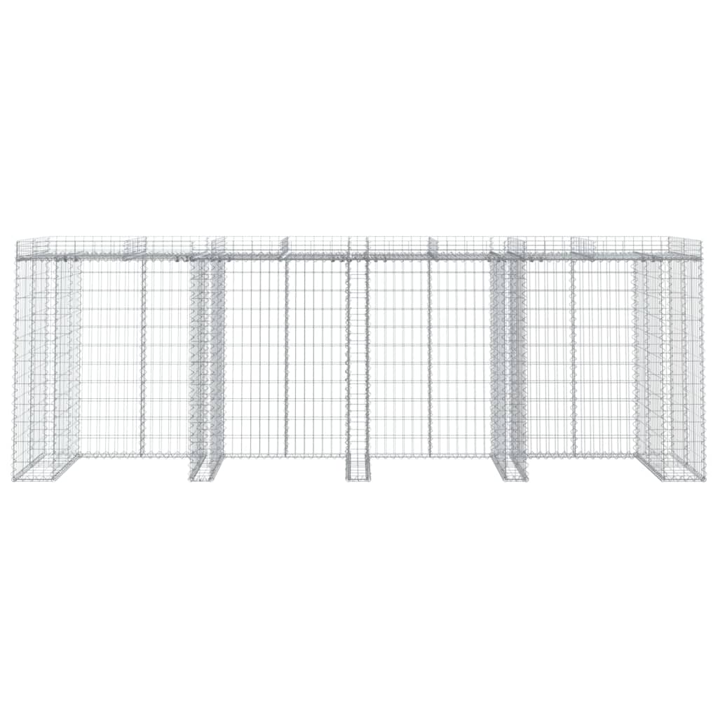 Gabionen-Mülltonnenbox 350x91x120 cm Verzinktes Eisen