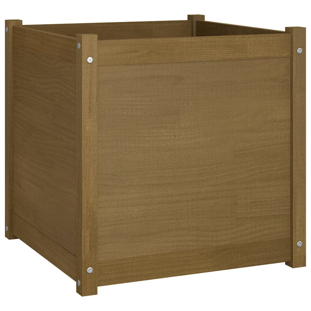 Pflanzkübel 2 Stk. Honigbraun 60x60x60 cm Massivholz Kiefer