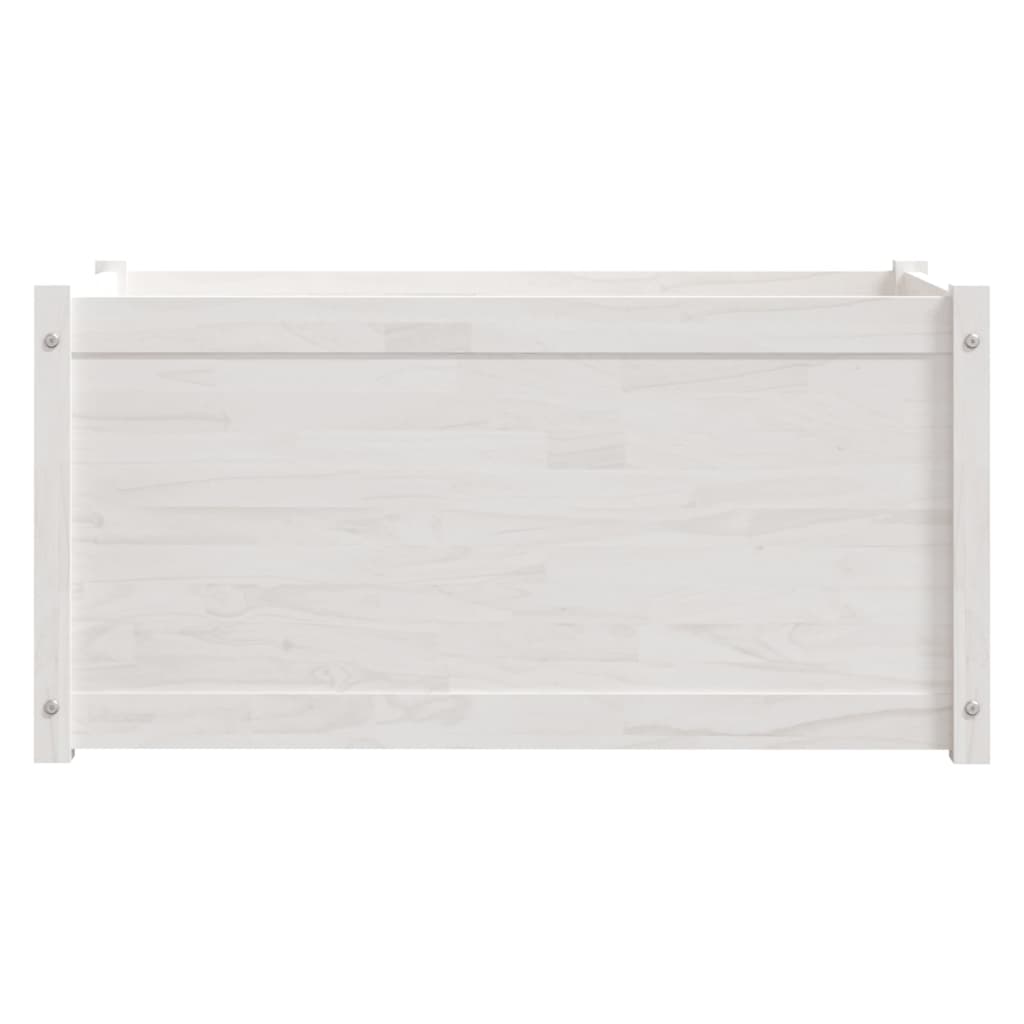 Pflanzkübel 2 Stk. Weiß 100x50x50 cm Massivholz Kiefer
