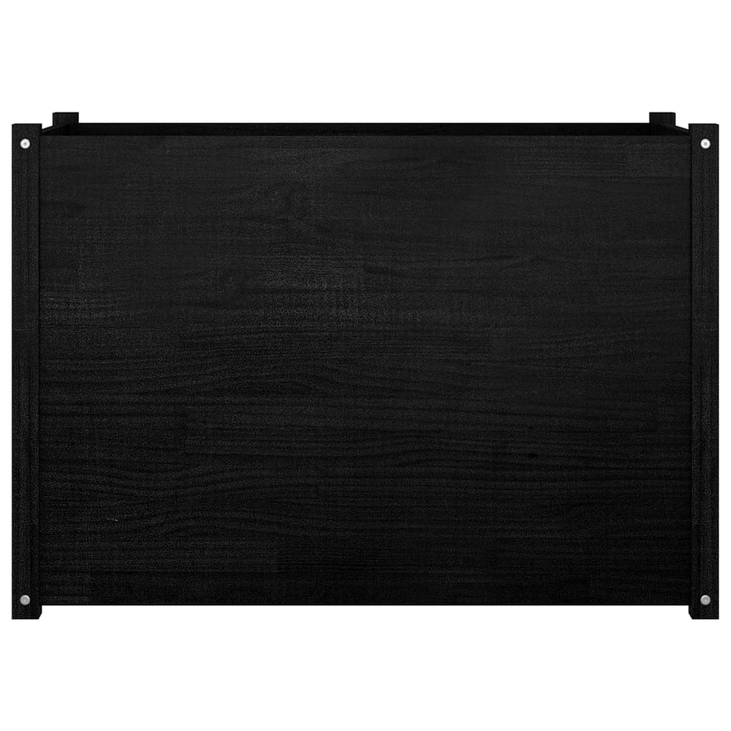 Pflanzkübel Schwarz 100x50x70 cm Massivholz Kiefer