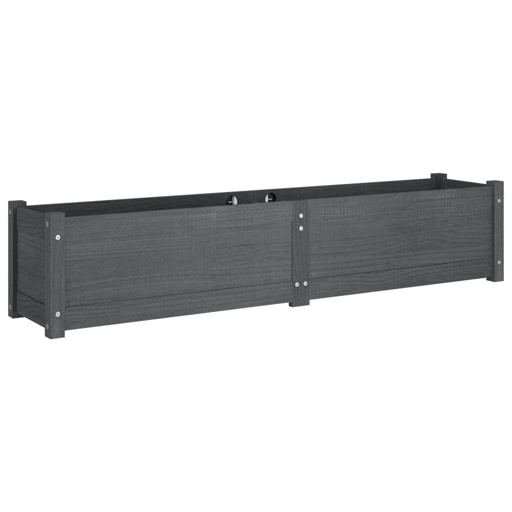 Garten-Hochbeete 2 Stk. Grau 150x31x31 cm Massivholz Kiefer