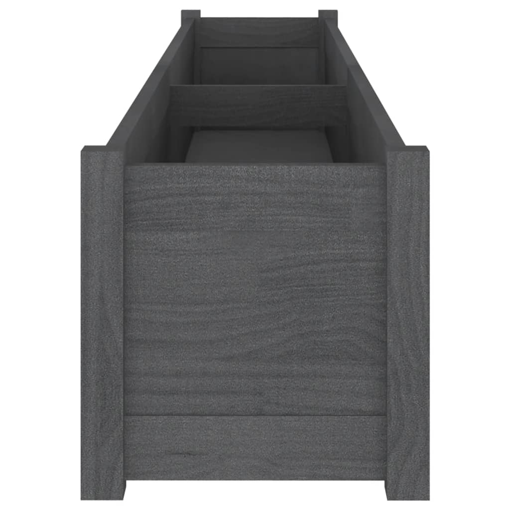 Pflanzkübel 2 Stk. Grau 200x31x31 cm Massivholz Kiefer
