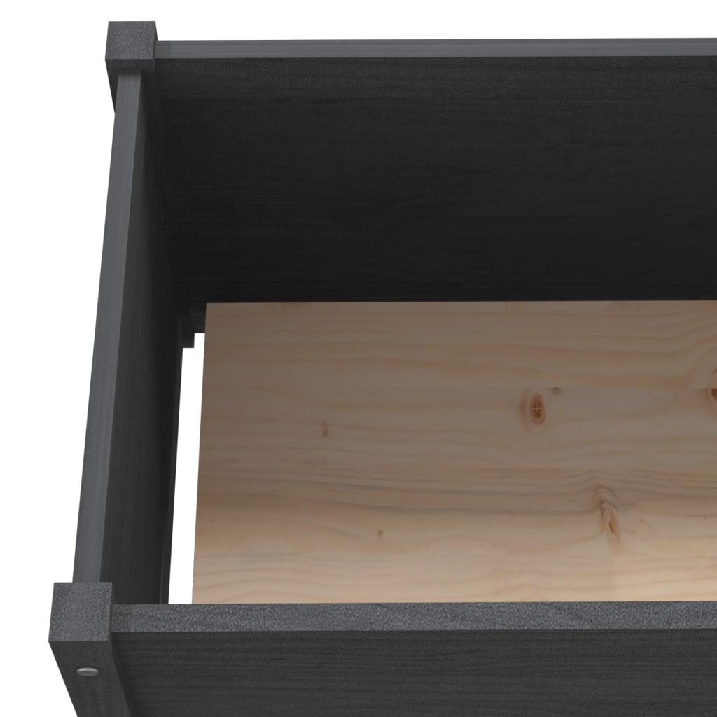 Pflanzkübel 2 Stk. Grau 200x31x31 cm Massivholz Kiefer