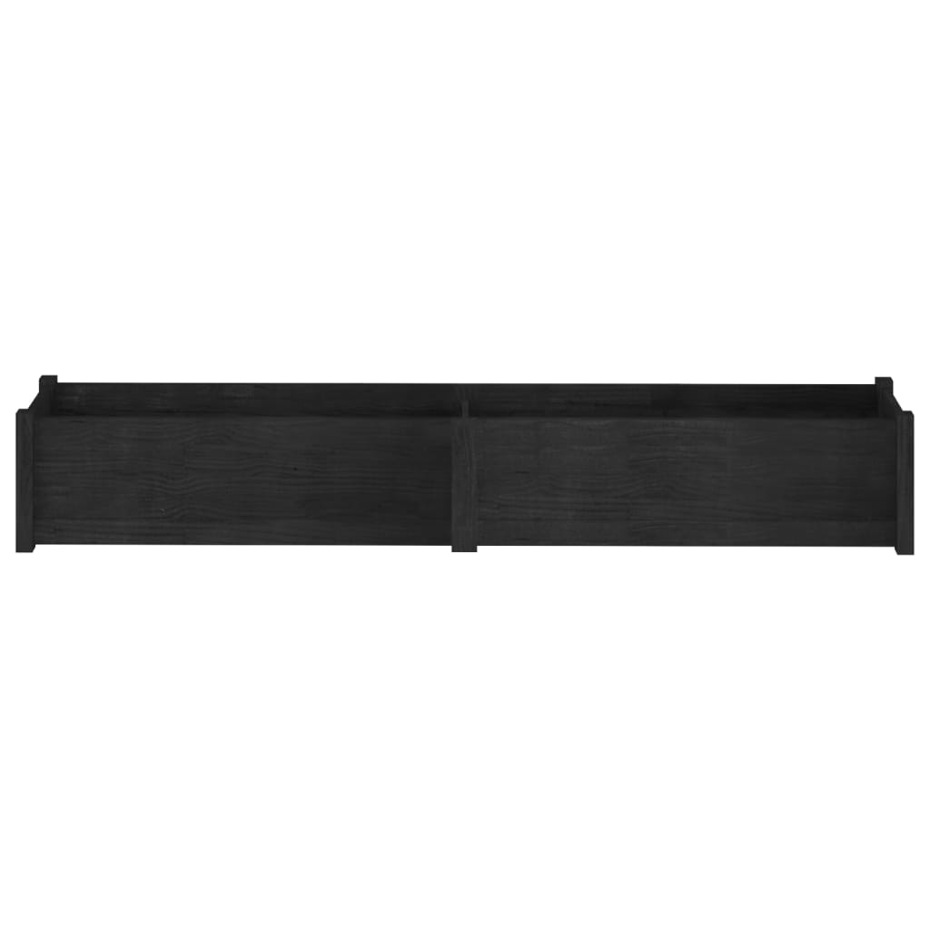 Pflanzkübel 2 Stk. Schwarz 200x31x31 cm Massivholz Kiefer