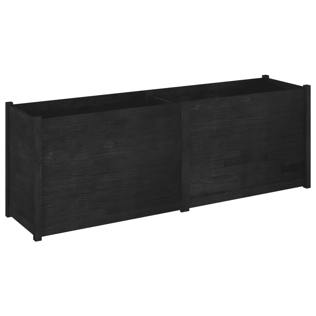Pflanzkübel Schwarz 200x50x70 cm Massivholz Kiefer