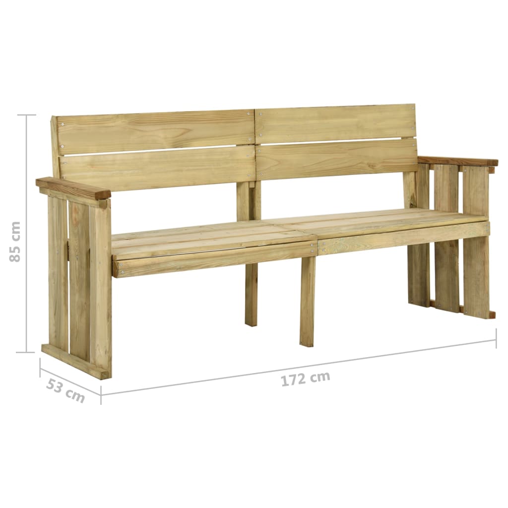 Gartenbank 172 cm Kiefernholz Imprägniert
