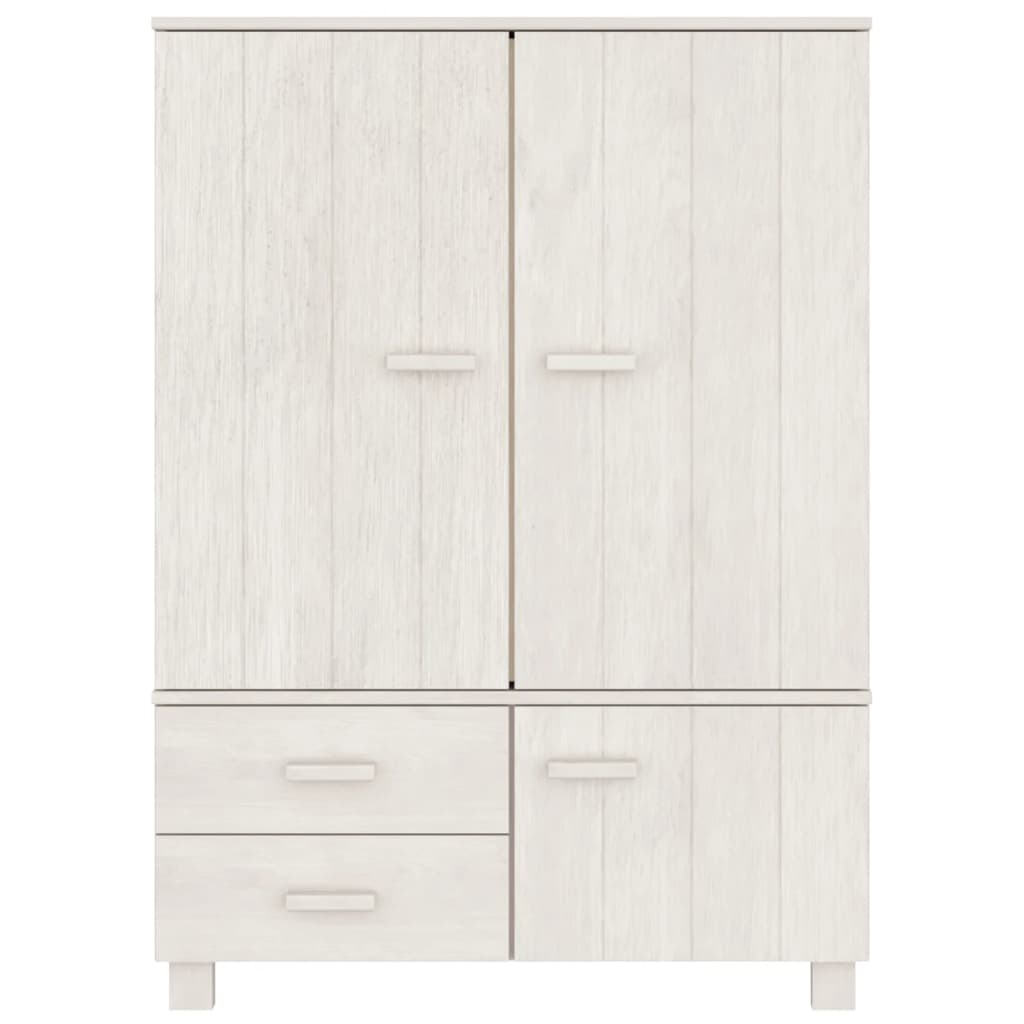 Kleiderschrank HAMAR Weiß 99x45x137 cm Massivholz Kiefer